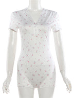 Floral Button-Front Romper