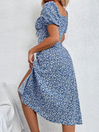 Milkmaid Floral Midi Dress
