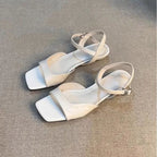Polished Low-Heel Office Sandals