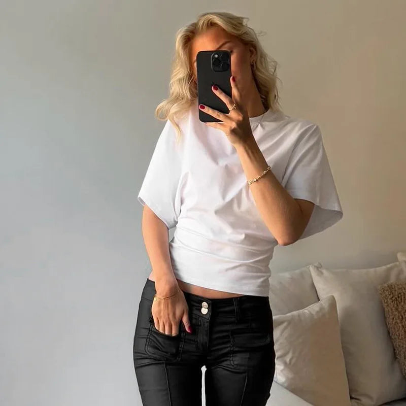 Corset-Seam Cropped Tee