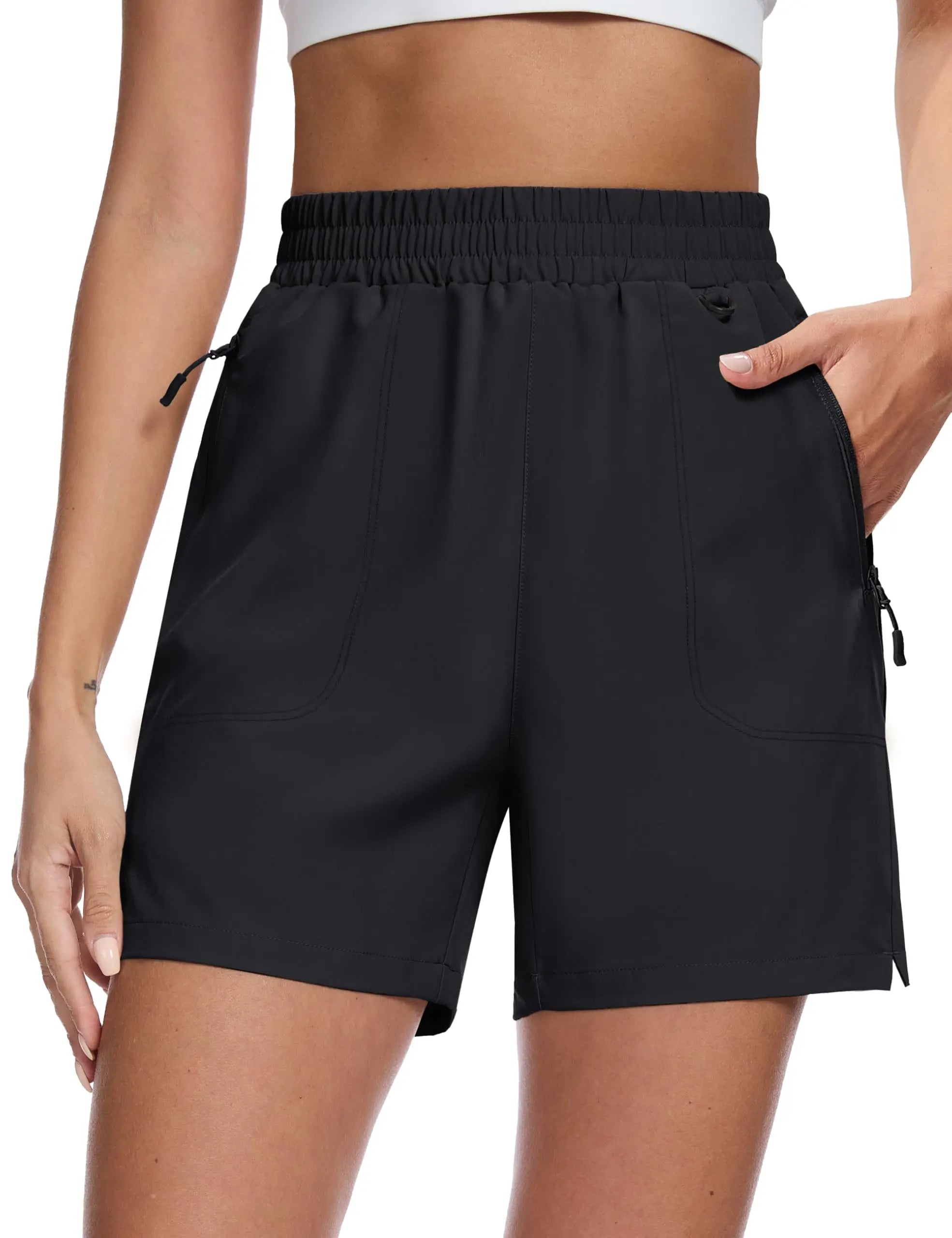 TACVASEN Women's 5" Hiking Cargo Shorts UPF 50+ Quick Dry Lightweight Golf Athletic Casual Summer Shorts with 3 Pockets Elastic