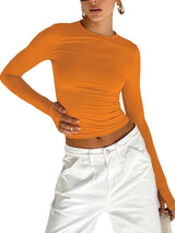 Thumbhole Long-Sleeve Crop Top