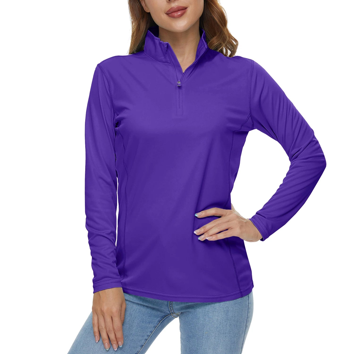 TACVASEN UPF50+ Sneldrogende prestatie-T-shirts met lange mouwen Dameszonbescherming Hardlopen Wandelen Vissen T-shirts Tops Outdoor