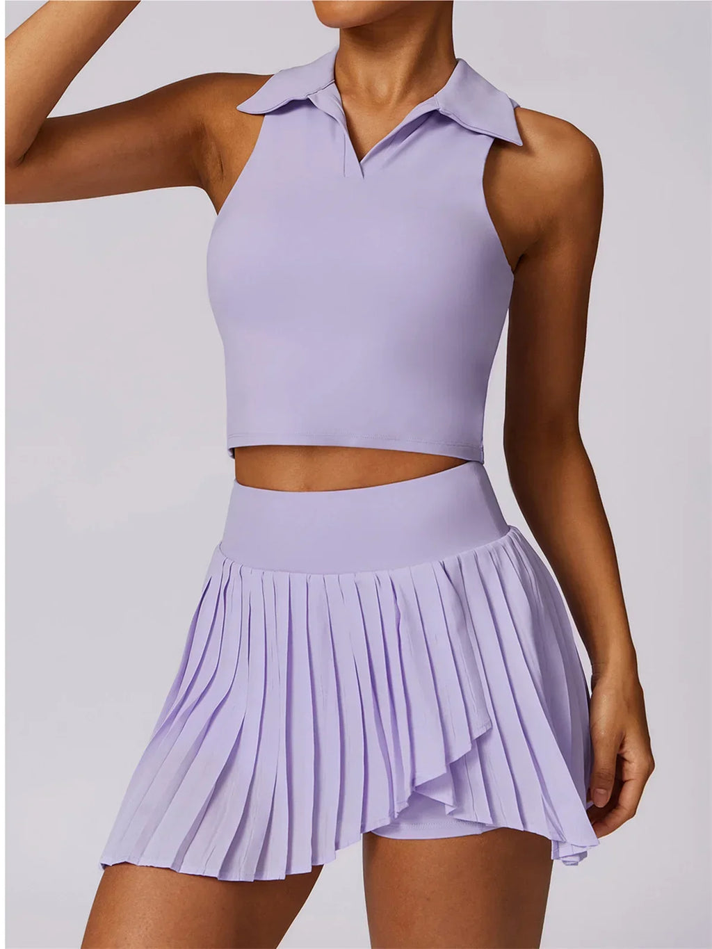 Aurelia Sun Sleeveless Golf Polo & Skort Set – Blue – image 6