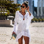 V-Neck Hollow-Out Beach Cover-Up