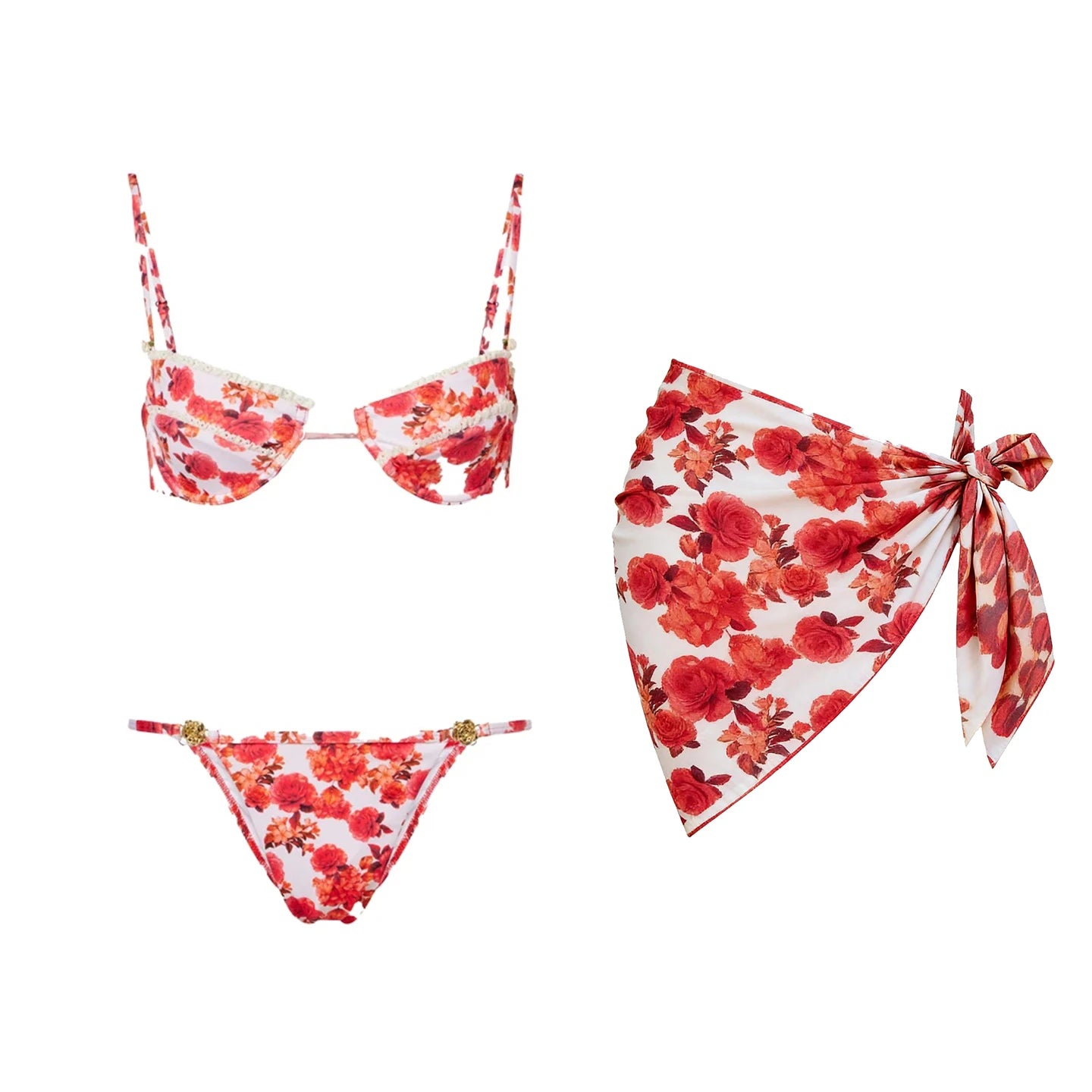 Aurelia Sun Printed Three-Piece Bikini Set – Multi-Colour Set 4 – image 16