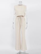 Linen Crop Top & Pants Set