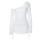 Lace Ruched Mini Dress