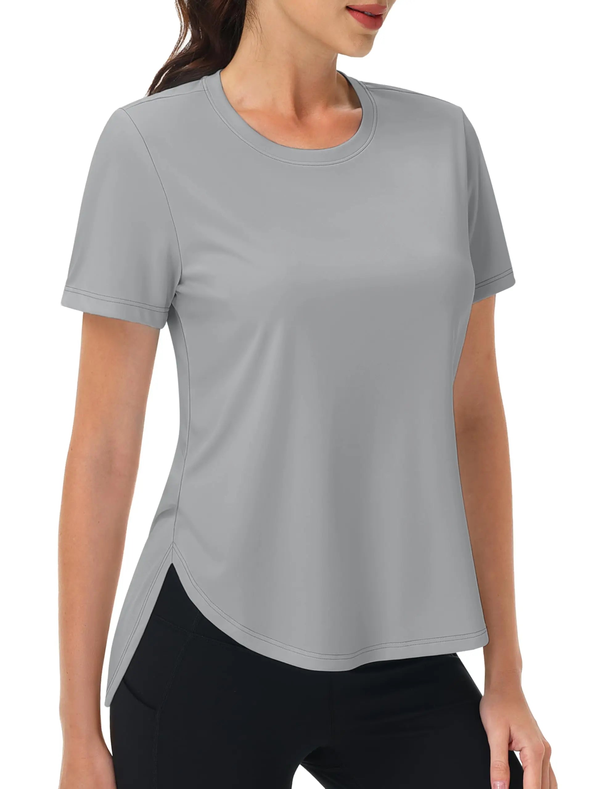 TACVASEN UPF 50+ Workout Tops for Women Short Sleeve Sun Protection Quick Dry Wicking T Shirt Summer Yoga Athletic Running Gym