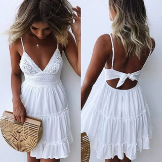 Lace V-Neck Mini Dress