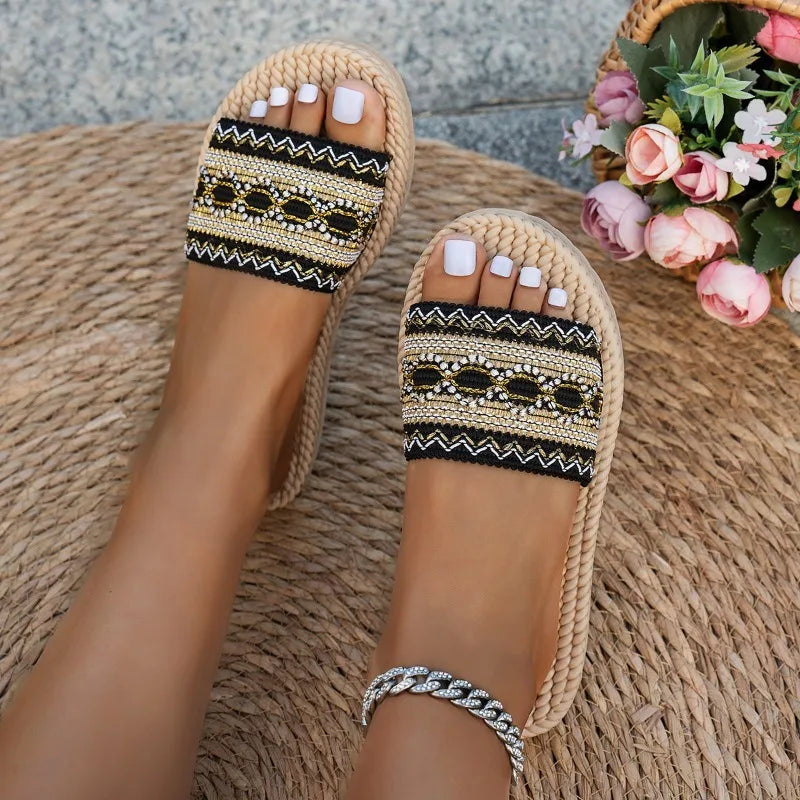 Bohemian Tassel Flat Sandals