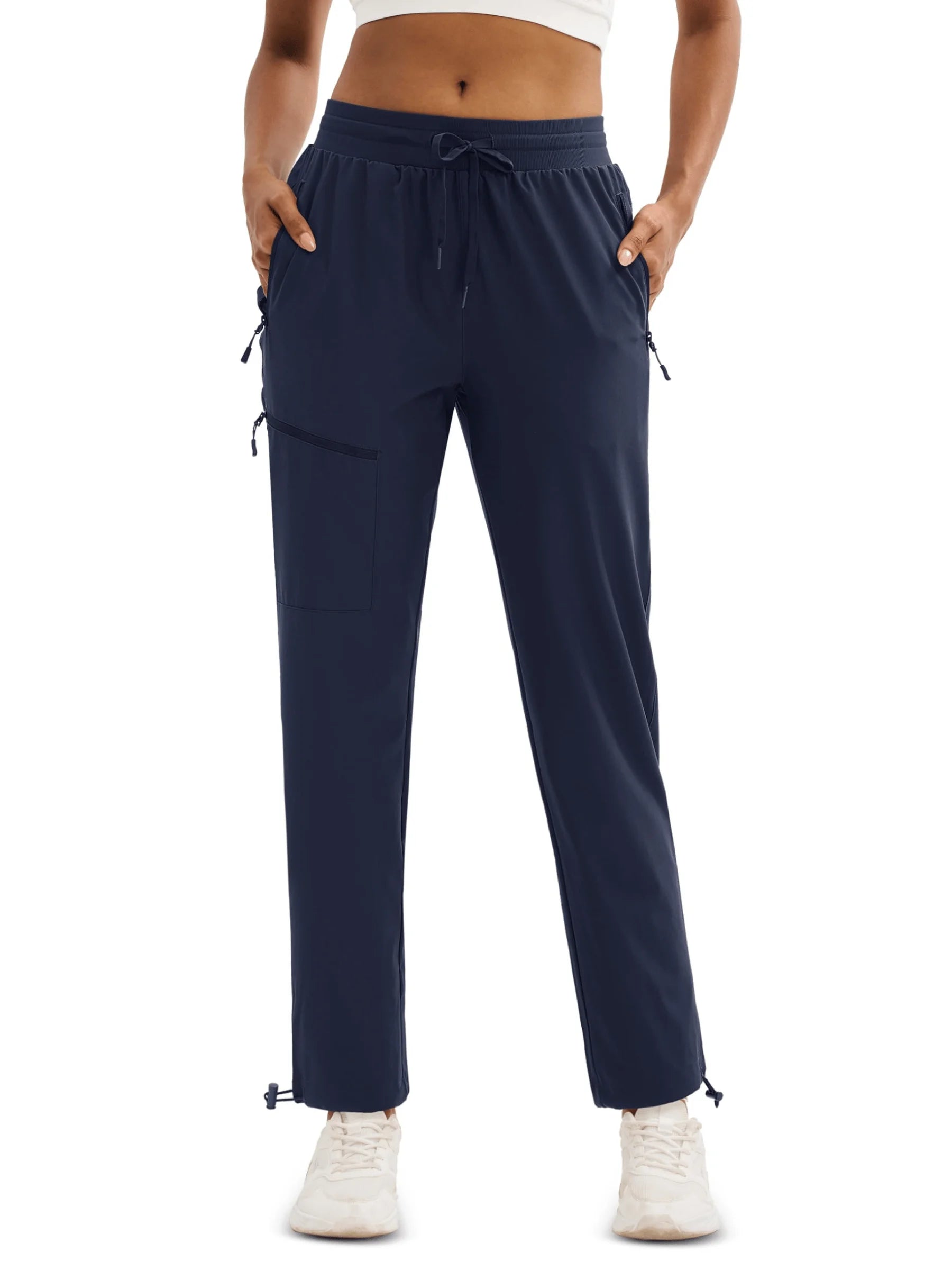TACVASEN UPF50+ Quick Dry Cargo Pants Womens Outdoor Hiking 4 Pockets Sweatpants Breathable Waterproof UV Protection Trousers