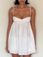Lace-Trim Babydoll Mini Dress
