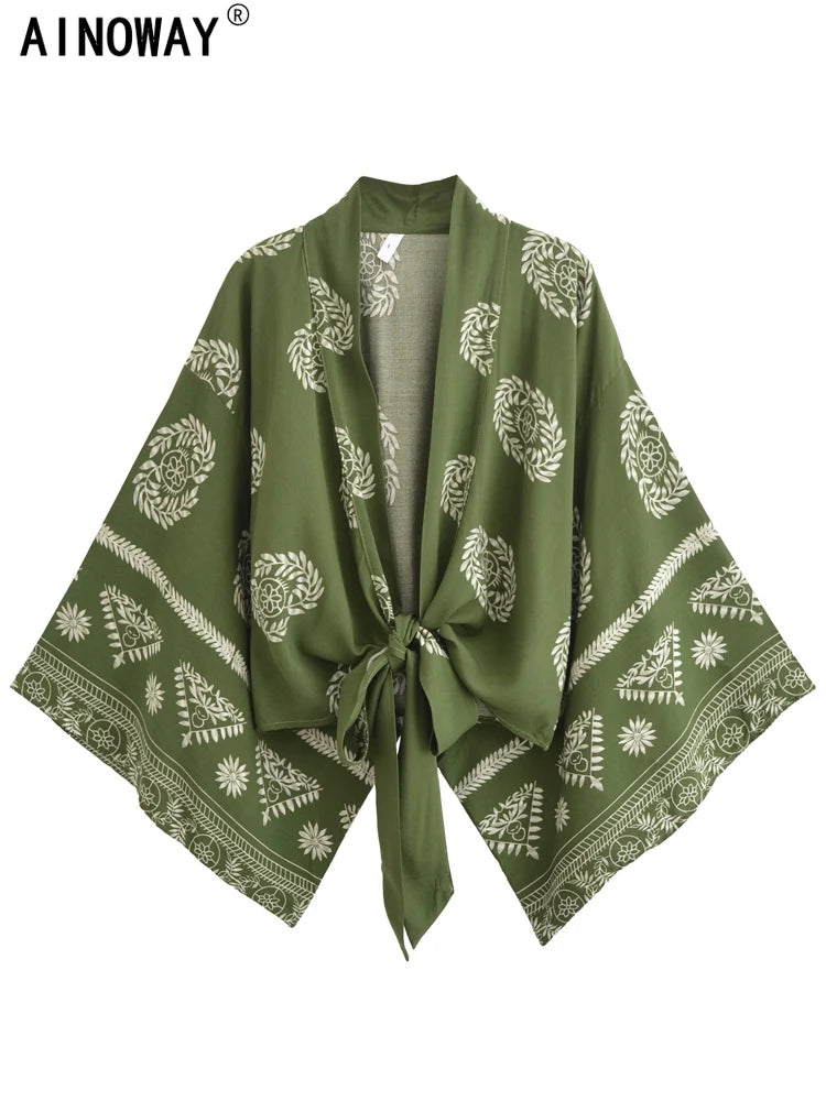 Floral Batwing Kimono Cover-Up