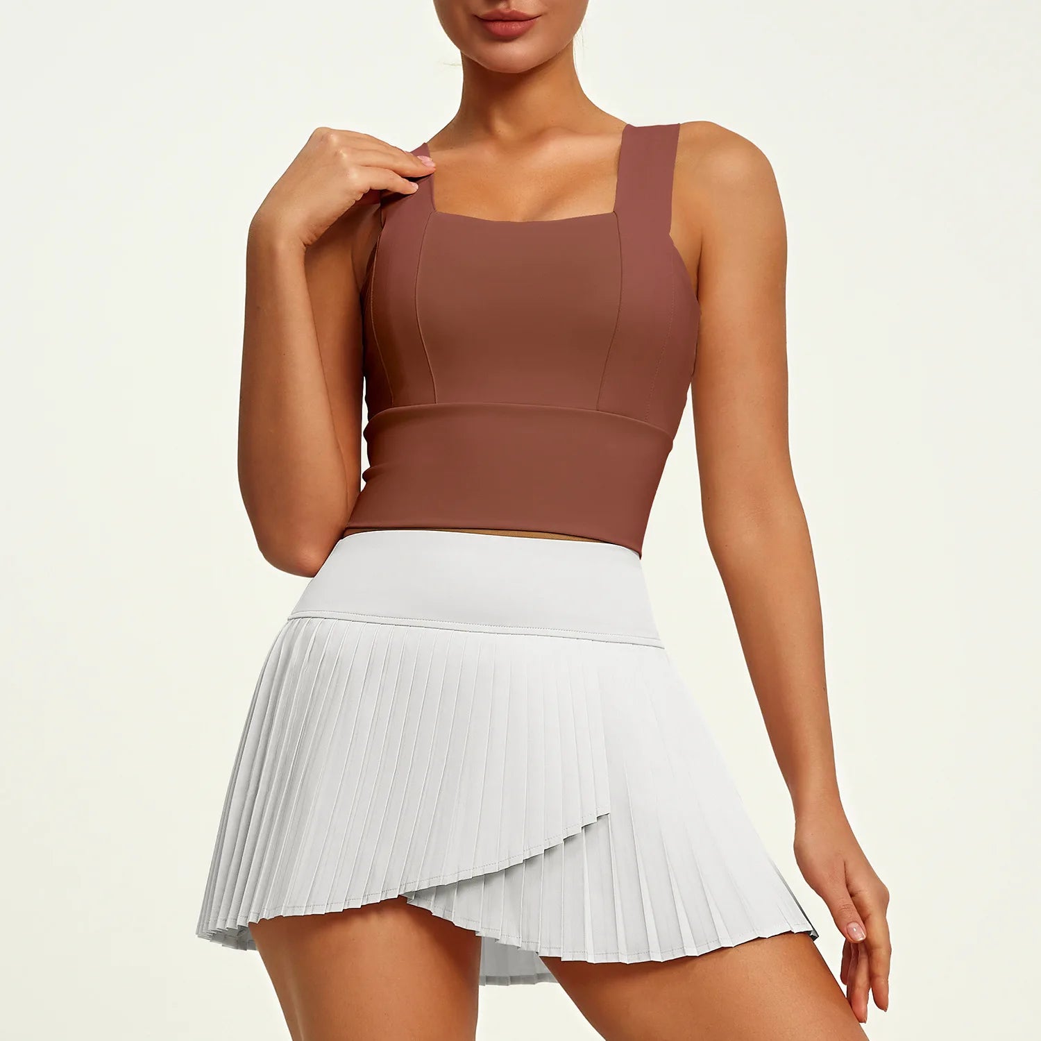 Aurelia Sun Sports Bra & Tennis Skort Set – Blue – image 10