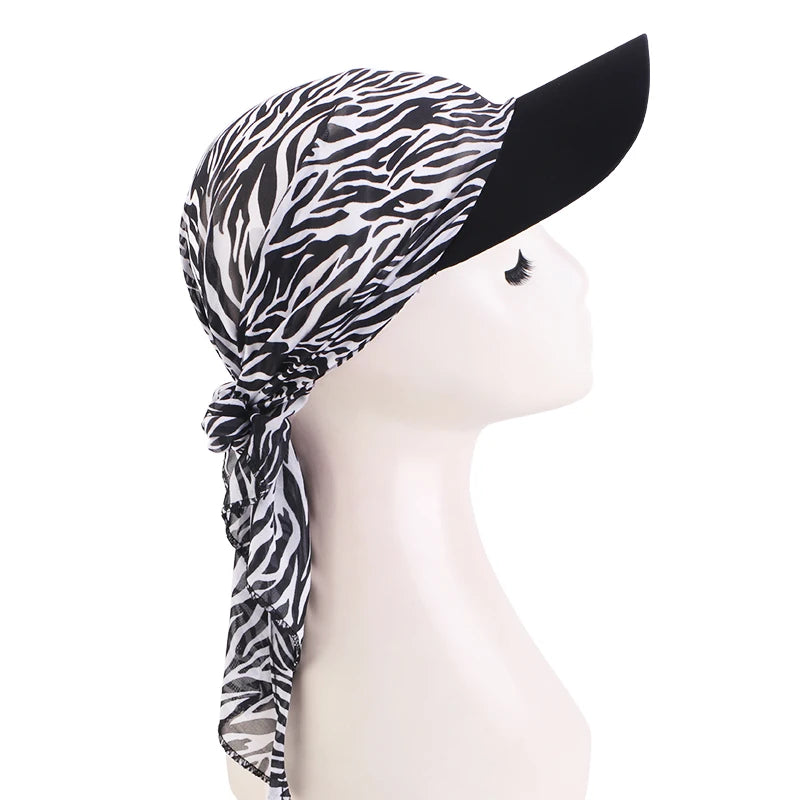 Printed Chiffon Scarf Cap