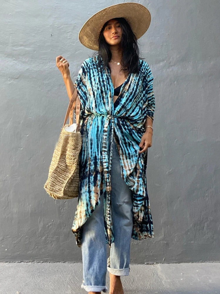 Tie-Dye Kimono Beach Cover-Up