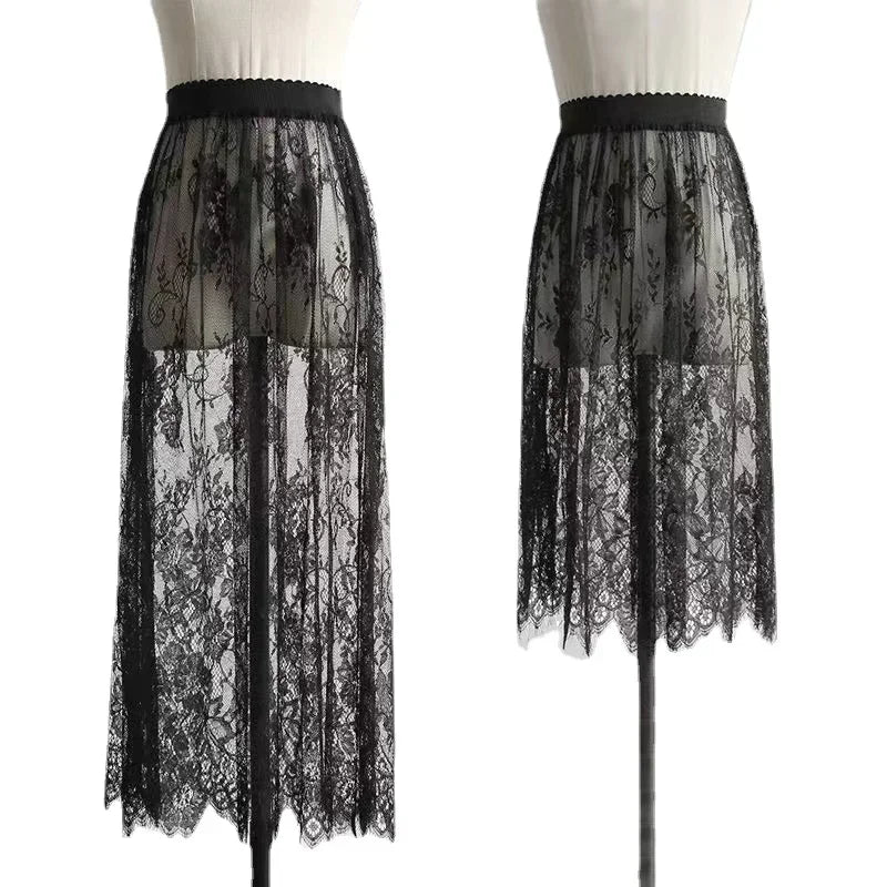 Layered Lace Tulle Skirt