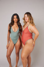 Tangerine High-Leg Plunge Swimsuit