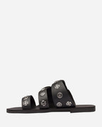 Eastwood Western Leather Slide – Black/Silver by Aurelia Sun