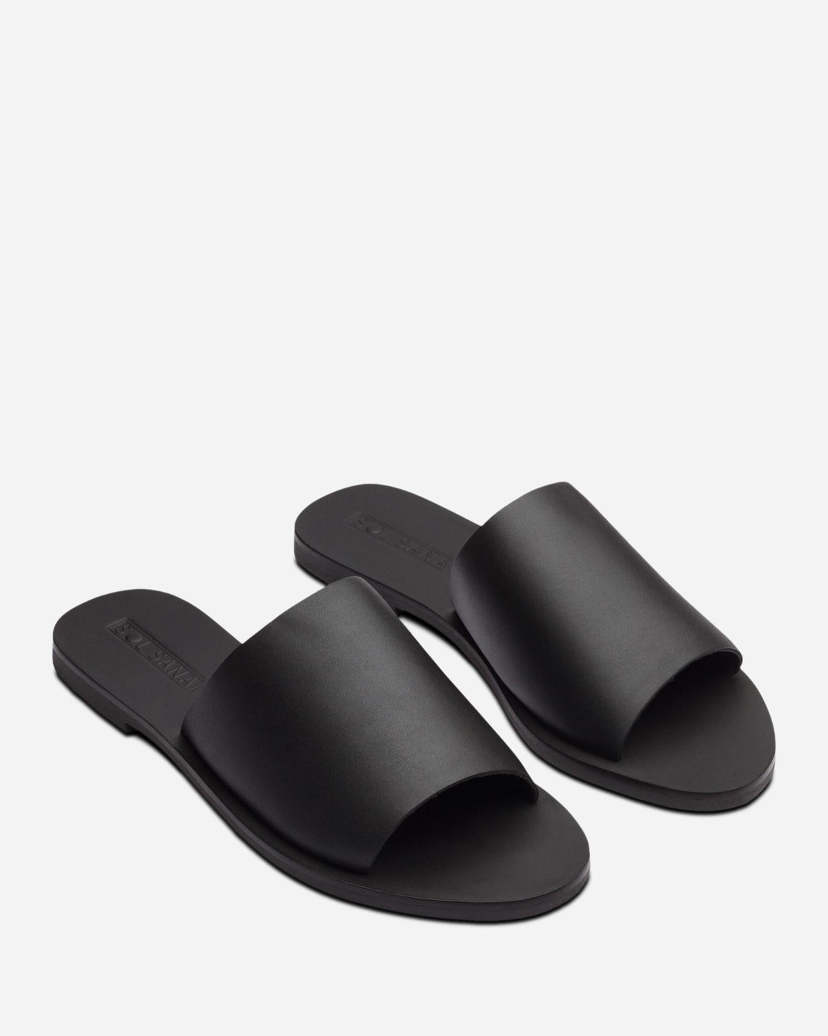 Teresa Leather Slide – Black by Aurelia Sun