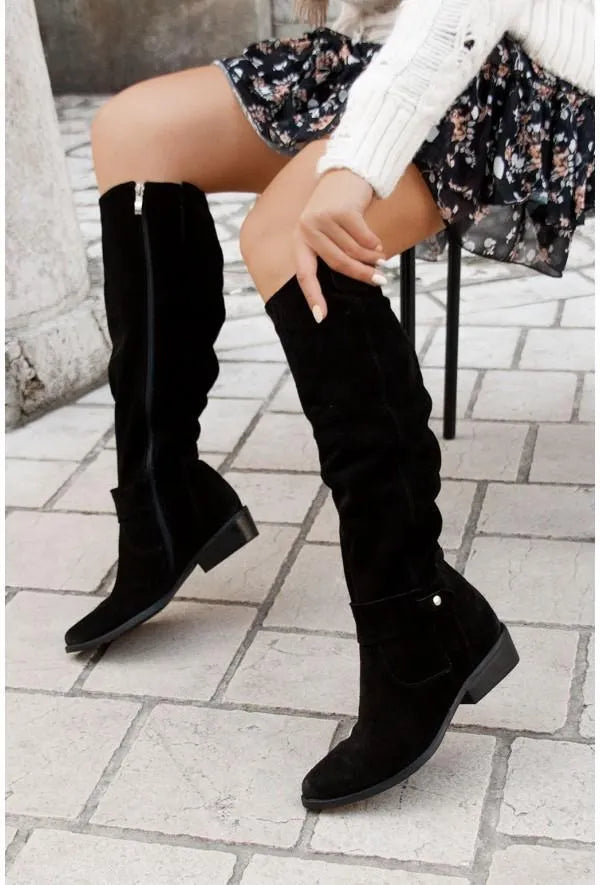 Knee-High Block-Heel Boots