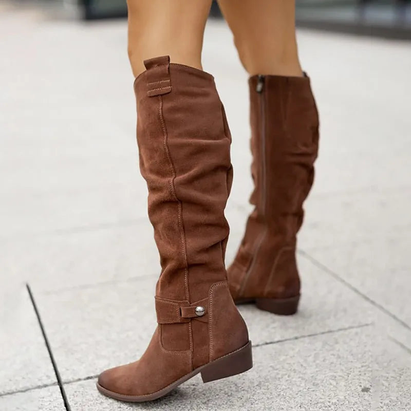 Knee-High Block-Heel Boots