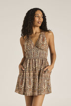 Printed Cotton-Viscose Mini Dress