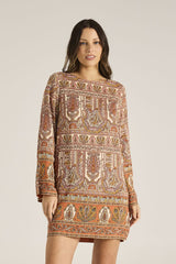 Printed Viscose Mini Kaftan