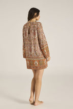 Printed Viscose Mini Kaftan