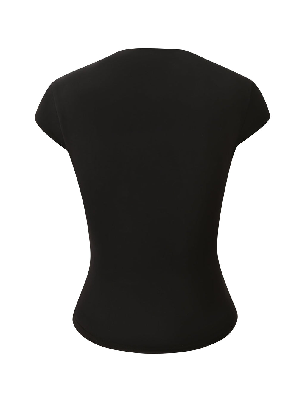 Cutout Mock-Neck Cap-Sleeve Top – Black