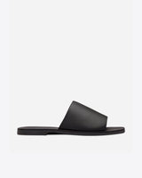 Teresa Leather Slide – Black