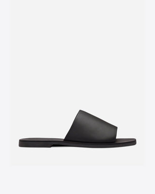 Teresa Leather Slide – Black