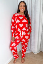 Buttery Soft Long-Sleeve Pyjama Set — Pink Hearts