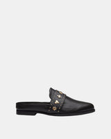 Tuesday Heart Leather Mule – Black/Gold