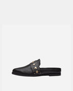 Tuesday Heart Leather Mule – Black/Gold by Aurelia Sun