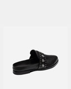 Tuesday Heart Leather Mule – Black/Silver by Aurelia Sun