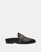 Tuesday Western Leather Mule – Black/Gold by Aurelia Sun