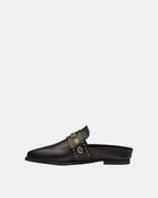 Tuesday Western Leather Mule – Black/Gold by Aurelia Sun
