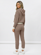 Noelle Waffle Hoodie Lounge Set – Beige