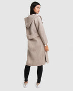Harlow Hooded Wool Blend Coat – Beige by Aurelia Sun
