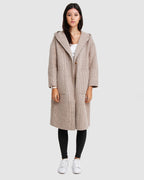 Harlow Hooded Wool Blend Coat – Beige by Aurelia Sun