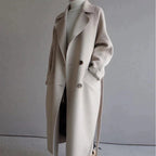 Women's Longline Wool Coat – Beige