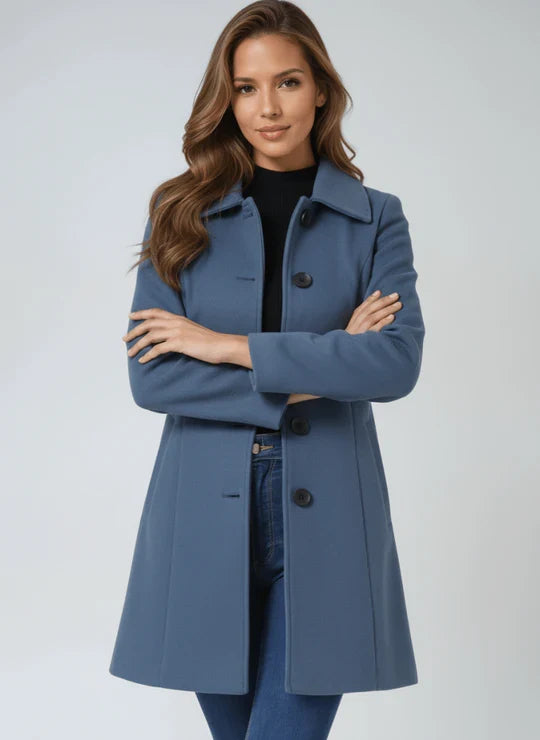 Tailored Button-Front Winter Coat