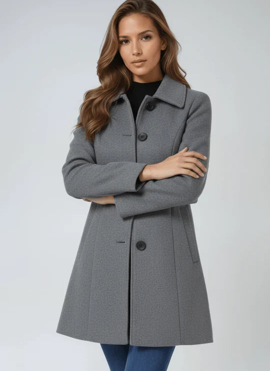 Tailored Button-Front Winter Coat