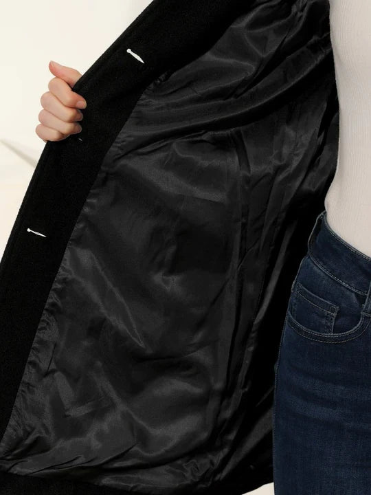 Tailored Button-Front Winter Coat