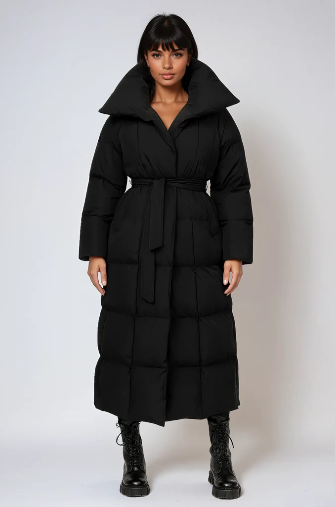 Belted Longline Quilted Coat