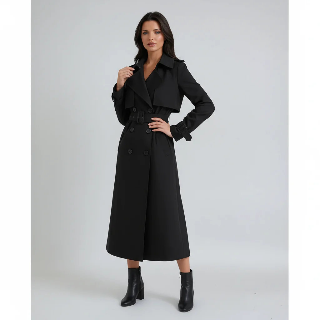 Tailored Mid-Length Trench Coat