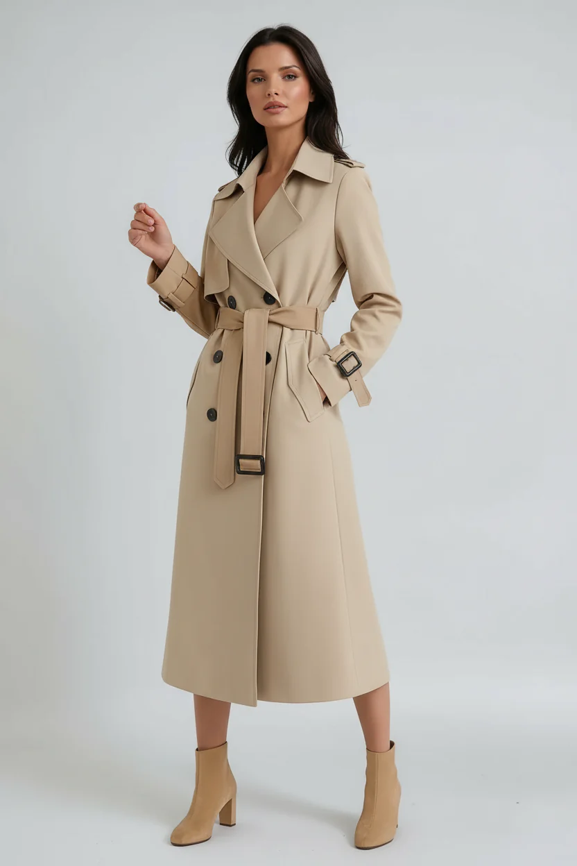Tailored Mid-Length Trench Coat