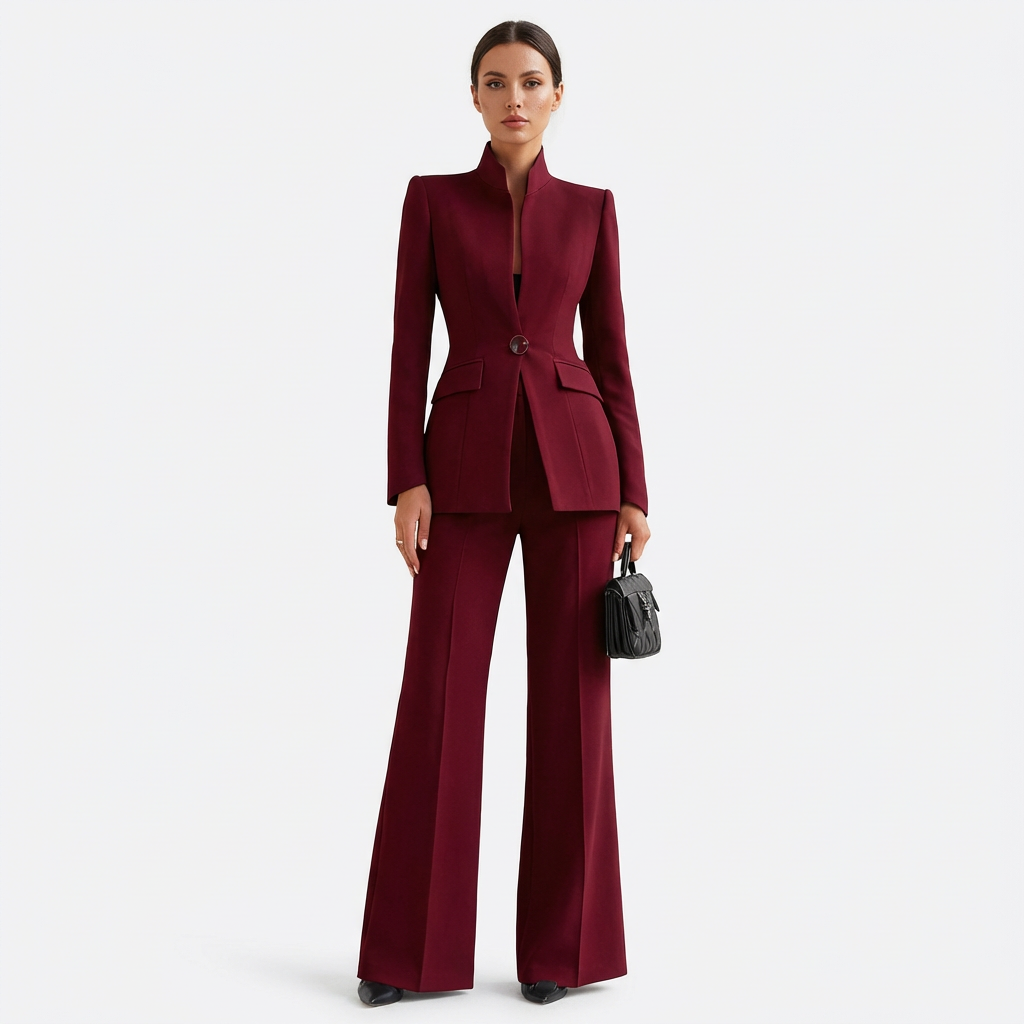 Sculpted Blazer & Flare Trouser Set